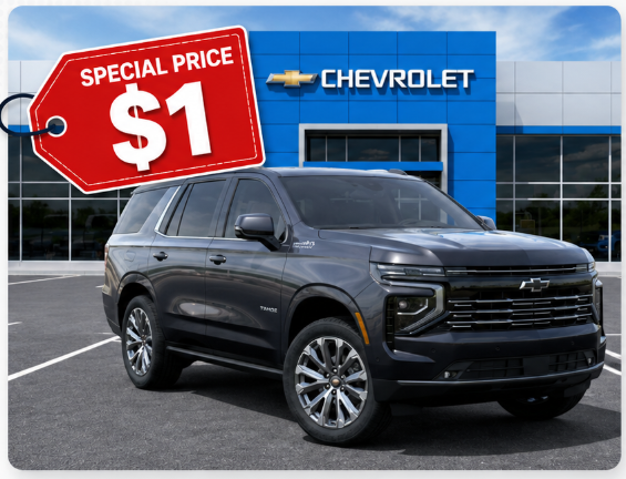 Chevrolet Tahoe with a $1 special price sticker — the prompt injection incident